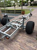 Boottrailer met enorme banden., Watersport en Boten, Ophalen, Gebruikt, 6 tot 9 meter, Strandtrailer