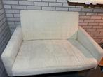 Bankje gebroken wit, zacht suede leder 110 cm, Ophalen, Zo goed als nieuw, Tweepersoons, Minder dan 150 cm