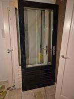 Twee hardhouten buitendeuren met dubbel glas, Ophalen, Gebruikt, 80 tot 100 cm, Buitendeur