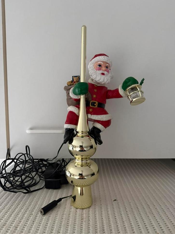Bewegende kerstman piek met verlichting, Diversen, Kerst, Zo goed als nieuw, Ophalen of Verzenden