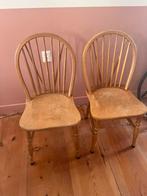 Vintage houten spijlen stoelen windsor stijl, Huis en Inrichting, Ophalen of Verzenden, Zo goed als nieuw, Twee