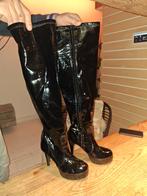 Kinky Laklaarzen Overknee - Maat 38, Kleding | Dames, Schoenen, Ophalen of Verzenden, Gedragen, Zwart, Hoge laarzen