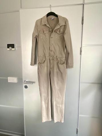 J120 Zac&Zoe maat M=38/40 skinny jumpsuit pak overall beige beschikbaar voor biedingen