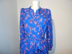 POM Amsterdam azuur blauwe door knoop jurk print S, Kleding | Dames, Zo goed als nieuw, Knielengte, Maat 36 (S), Pom Amsterdam