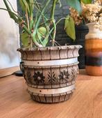 Grote bruine plastic XL Emsa Germany bloempot, Ophalen of Verzenden, Rond