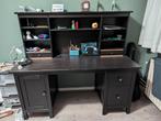 Ikea hemnes bureau met opbouw (zwartbruin), Huis en Inrichting, Bureaus, Ophalen, Zo goed als nieuw