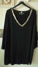 Zwart strech-Tuniek met glitter maat 52/54, Kleding | Dames, Grote Maten, Ophalen of Verzenden, Zo goed als nieuw, Zwart, Blouse of Tuniek