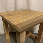 Bijzettafel – geborsteld teak - 50 x 50 cm - TTM Wonen, 45 tot 60 cm, TTM Wonen, Meubels – (Perzische) Tapijten en Woonaccessoires