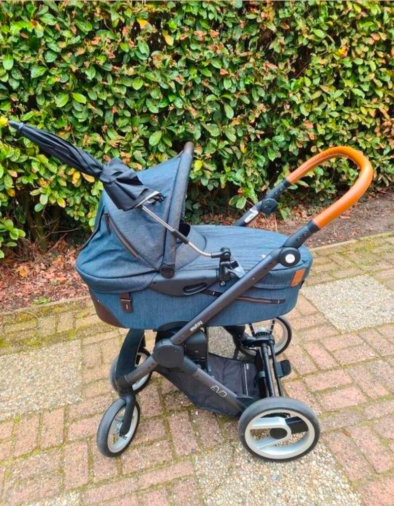 Mutsy Evo Industrial Denim Bleu kinderwagen, Kinderen en Baby's, Kinderwagens en Combinaties, Zo goed als nieuw, Kinderwagen, Mutsy