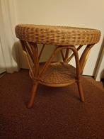 Rieten vintage Bijzettafeltje, Ophalen, Minder dan 55 cm, Rond, Zo goed als nieuw