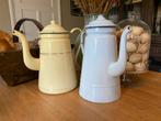 Brocante emaille koffiepotten, groot model, 32 cm, Antiek en Kunst, Antiek | Emaille, Ophalen of Verzenden