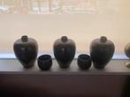 Set van 5 bronze vazen, Zwart, Aardewerk of Porselein, Ophalen of Verzenden, Zo goed als nieuw