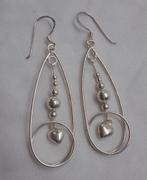 Zilveren hang oorbellen nr.318, Hangers, Verzenden, Zo goed als nieuw, Zilver