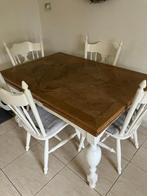 Eiken eettafel met 4 stoelen, Huis en Inrichting, Tafels | Eettafels, Ophalen, Gebruikt, 50 tot 100 cm, Vijf personen of meer