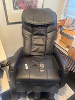 Massagestoel Zwart leder  elektrisch veel opties, Ophalen, Zo goed als nieuw, Massagestoel of Kussen
