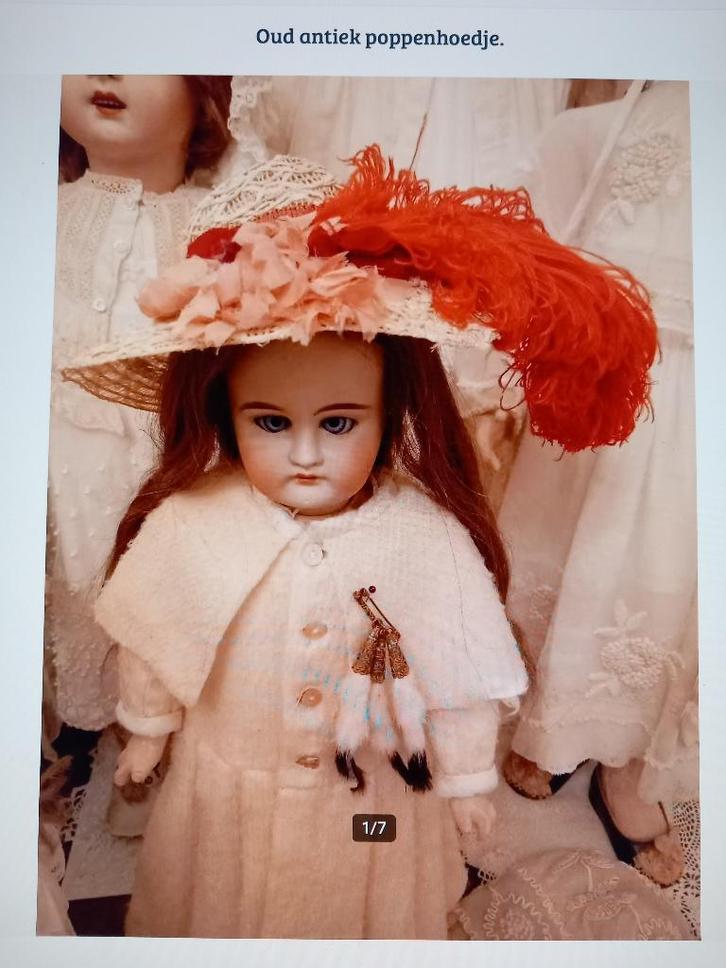 Oud antiek poppenhoedje, Antiek en Kunst, Antiek | Speelgoed, Ophalen of Verzenden