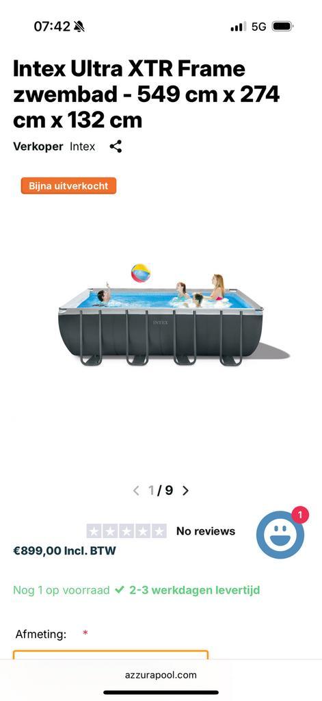 Intex Ultra XTR Frame Zwembad 549 cm x 274 cm x 132 cm, Tuin en Terras, Zwembaden, Zo goed als nieuw, Opzetzwembad, 200 tot 300 cm