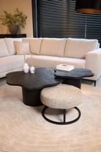 Salontafel Organisch | Zwart Mangohout, 50 tot 100 cm, Rond, Nieuw, Ophalen of Verzenden