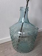 Mooie glazen vaas incl citroentakje, Huis en Inrichting, Woonaccessoires | Vazen, Ophalen, Blauw, Minder dan 50 cm, Glas