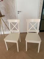 Ingolf Ikea stoelen goede staat, Huis en Inrichting, Stoelen, Gebruikt, Twee, Wit, Ophalen of Verzenden