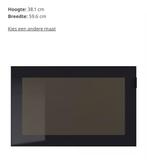 IKEA - GLASSVIK Vitrinedeur, zwart/rookkleurig glas, 60x38cm, Ophalen, 50 tot 100 cm, Minder dan 100 cm, 25 tot 50 cm