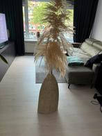 Rieten gouden vaas en pluim., Ophalen of Verzenden, Gebruikt