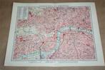Oude kaart/plattegrond Londen City en Westend ca 1900 !!, Boeken, Atlassen en Landkaarten, Gelezen, Ophalen of Verzenden