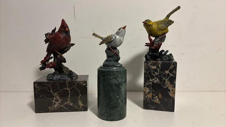 3x brons vogeltje, Antiek en Kunst, Antiek | Koper en Brons, Brons, Verzenden