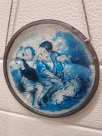 -	glas in lood prent kinderen met lam, Ophalen of Verzenden