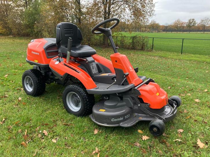 Husqvarna Rider 214 T zitmaaier met 103cm combi dek. 158 uur, Tuin en Terras, Zitmaaiers, Gebruikt, 90 tot 120 cm, Elektrische starter