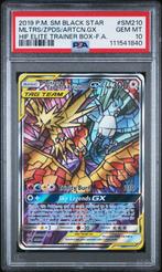 PSA 10 – SM210 Moltres, Zapdos & Articuno GX, Ophalen of Verzenden, Nieuw, Losse kaart, Foil