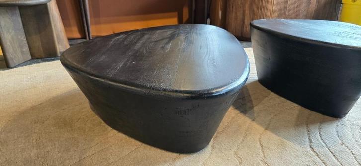 Organische Salontafel Bruin & zwart Showmodel korting, Huis en Inrichting, Tafels | Salontafels, Zo goed als nieuw, Minder dan 50 cm