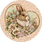L368 luxe icing konijn 20cm eetbare taart plaat print top, Ophalen of Verzenden, Nieuw, Taarten, Versiering