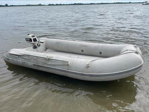 Quicksilver Airdeck 340 met 2.3 pk Johnson kortstaart, Watersport en Boten, Rubberboten, Zo goed als nieuw, Minder dan 70 pk, Benzine