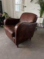 Vintage Lederen Fauteuil / Leren stoel, Huis en Inrichting, Ophalen, Gebruikt, Leer, 75 tot 100 cm