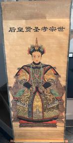 Antiek Chinees wanddoek / Chinese papierrol Keizerin, Ophalen of Verzenden