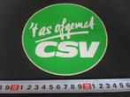 sticker 't as ofgemat CSV, Ophalen, Zo goed als nieuw, Bedrijf of Vereniging