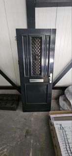Houten Voordeur met Rooster & 3-Puntsluiting - 201x81cm, Ophalen, Gebruikt, 80 tot 100 cm, Buitendeur