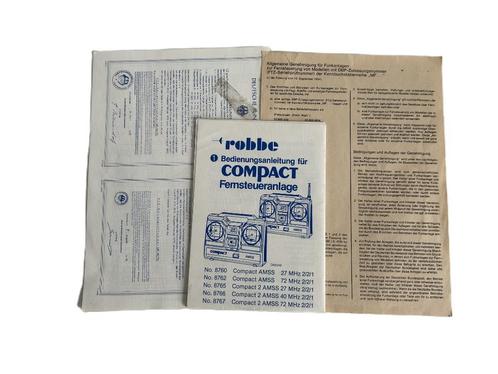 Vintage Robbe Compact handleiding + papieren rc, Hobby en Vrije tijd, Modelbouw | Radiografisch | Auto's, Gebruikt, Onderdeel