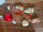 Setje oude kerstballen. En een stokoud hulstblaadje, Diversen, Kerst, Ophalen, Gebruikt