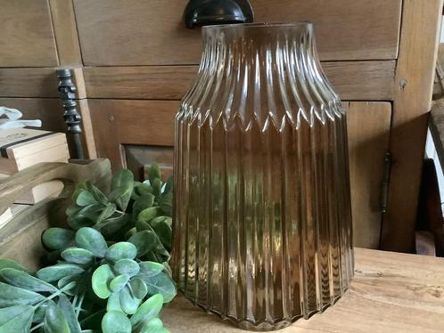 Nieuw moiie glazen vaas amber kleurig, Huis en Inrichting, Woonaccessoires | Vazen, Nieuw, Overige kleuren, Minder dan 50 cm, Glas