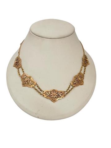 Antiek gouden schakelcollier, streekdracht Noord-Nederland. beschikbaar voor biedingen