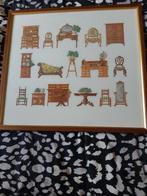 Schilderij - antieke meubeltjes, Ophalen of Verzenden, Zo goed als nieuw, Overige typen