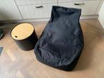 Label zitzak zwart, met tafeltje, Huis en Inrichting, Ophalen, Zo goed als nieuw, Zwart