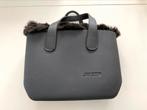 Ruime justo tas in zwart met bontrand, j wide, Ophalen of Verzenden, Zo goed als nieuw, Zwart, Shopper