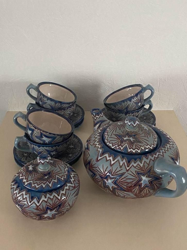 Authentiek Majolica Theeservies St. Peter - Graz, Huis en Inrichting, Keuken | Servies, Gebruikt, Compleet servies, Overige stijlen