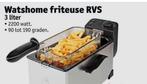 Watshome Friteuse RVS - oliebollen 3 Liter helemaal nieuw, 2 tot 3 liter, Ophalen of Verzenden, Nieuw, Uitneembare binnenpan