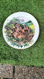 Mooi Bord met Konijnen / Hazen ?? dieren uit Bos en Veld, Ophalen of Verzenden, Nieuw, Overige stijlen, Bord(en)