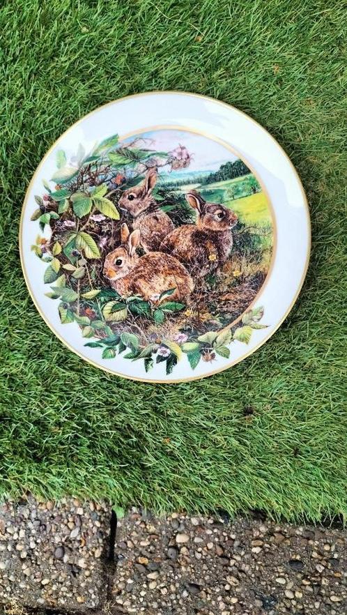 Mooi Bord met Konijnen / Hazen ?? dieren uit Bos en Veld, Huis en Inrichting, Keuken | Servies, Nieuw, Bord(en), Overige stijlen