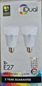 iDual Lampen met Afstandsbediening - Dimbaar, wit en kleur, 30 tot 60 watt, Led-lamp, Nieuw, Modern